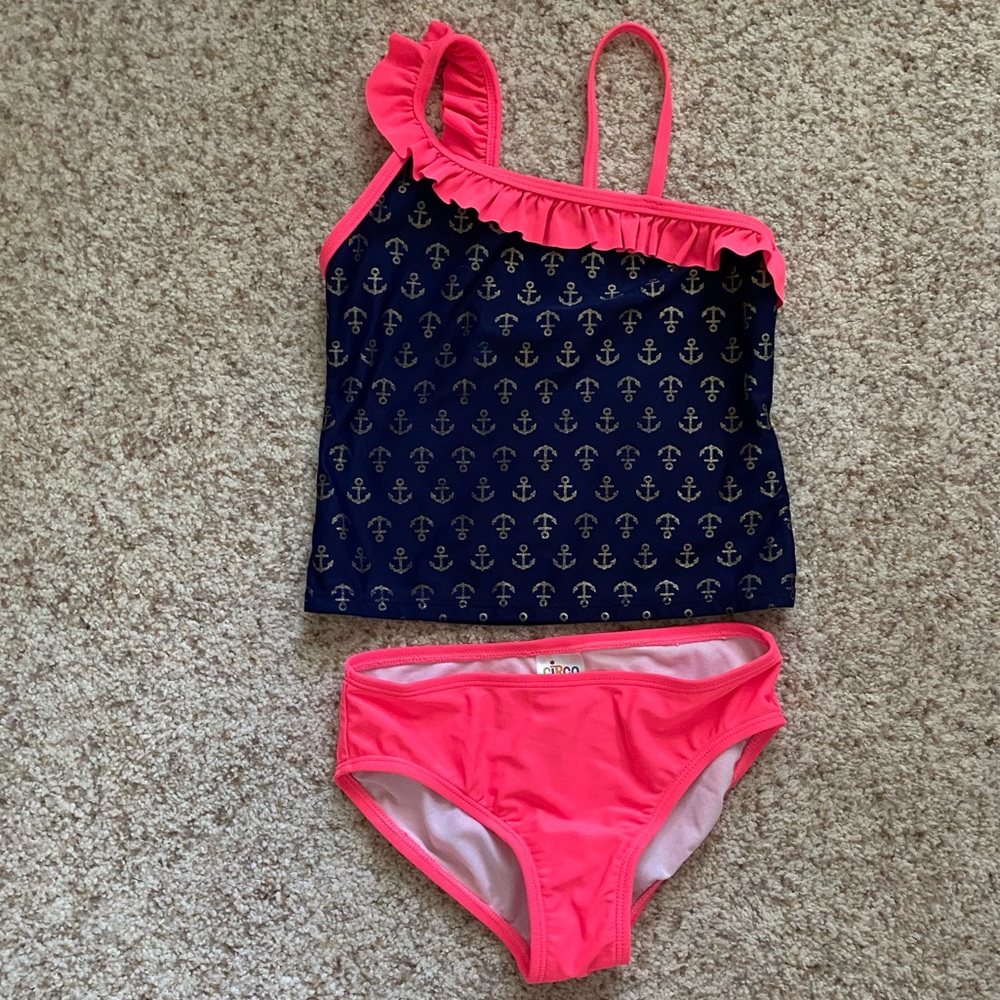 Girls Anchor Print Tankini